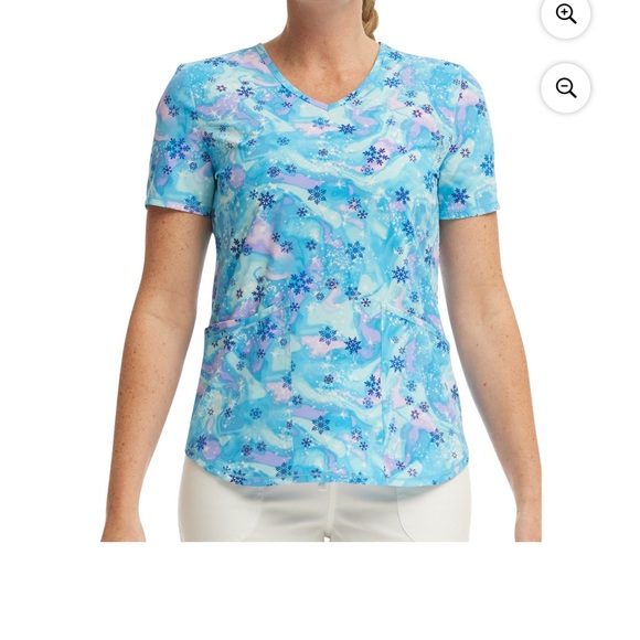 ❄️Scub star Fun Print Scrub shirt Top LARGE NWT - Picture 4 of 8